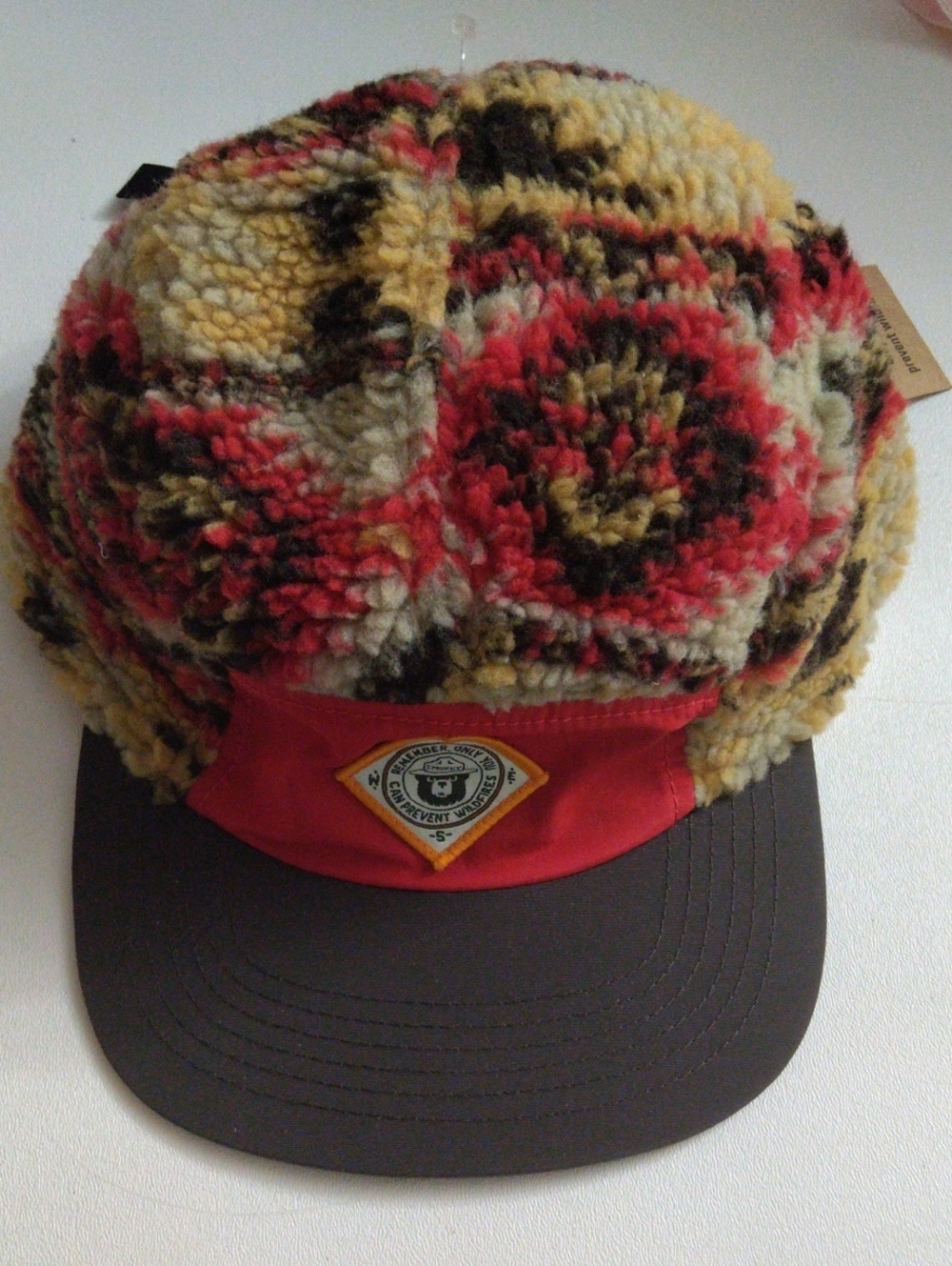 Smokey The Bear Cozy Multicolor Sherpa Cap with Brown Brim New OSFM